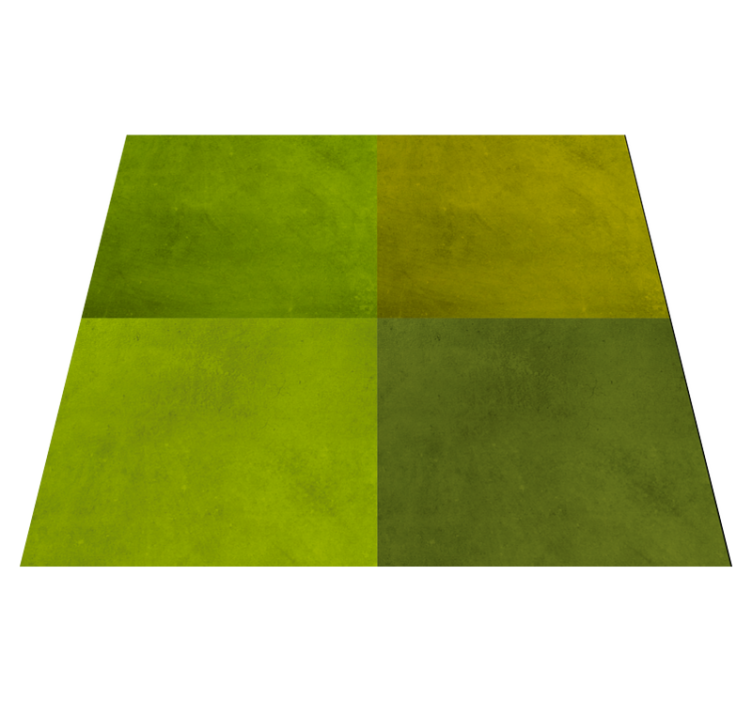Geometric vinyl rug in modern green squares - TenStickers