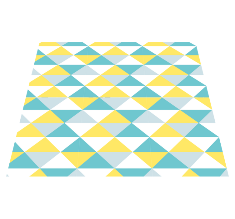Geometric vinyl rug in yellow and blue shades - TenStickers