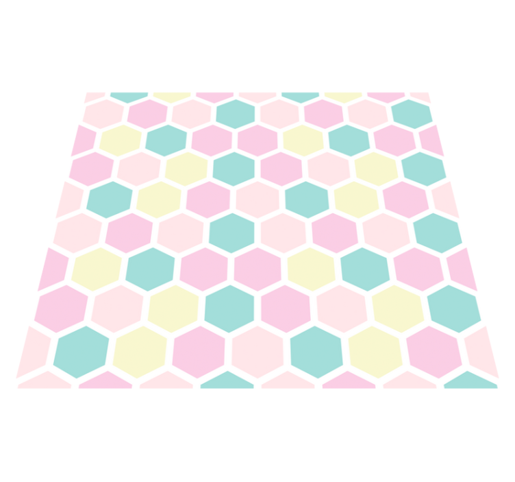 Geometric vinyl rug with geometric pattern and pastel colors - TenStickers