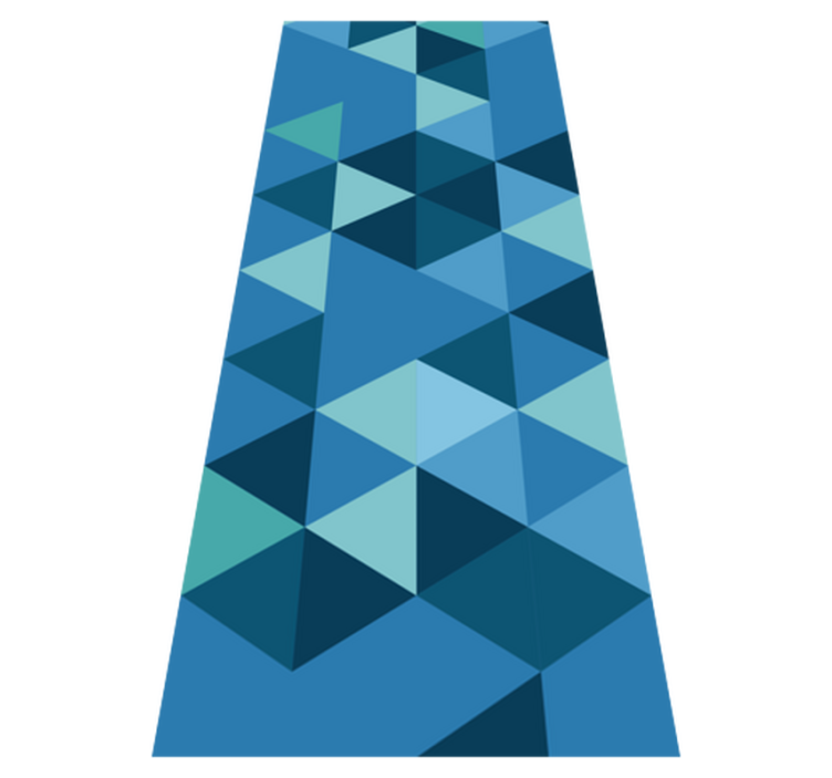 Geometric vinyl rug in blue geometric squares - TenStickers