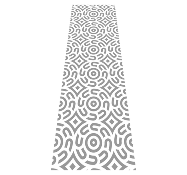 Geometric vinyl rug in white circle pattern - TenStickers