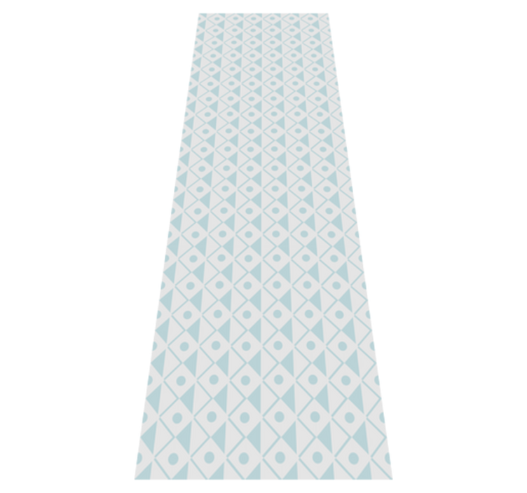 Geometric vinyl rug in blue and white rhombuses - TenStickers