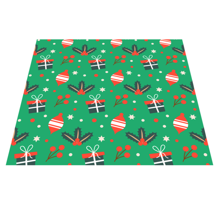 Christmas vinyl rug christmas candy pattern green - TenStickers