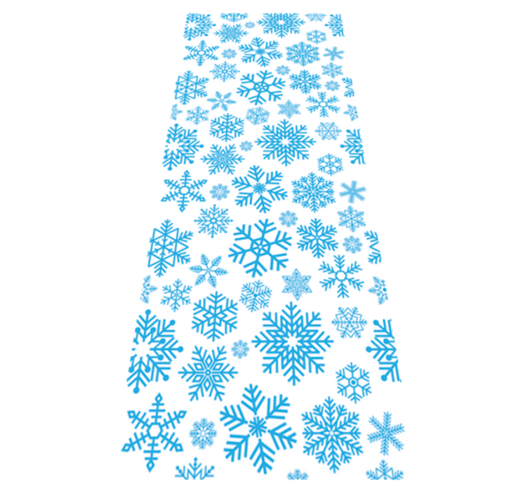 Christmas vinyl rug with various blue snowflakes - TenStickers