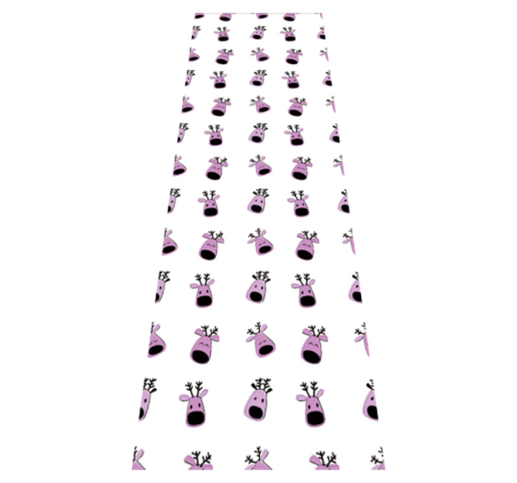 Christmas vinyl rug in pink deer pattern - TenStickers
