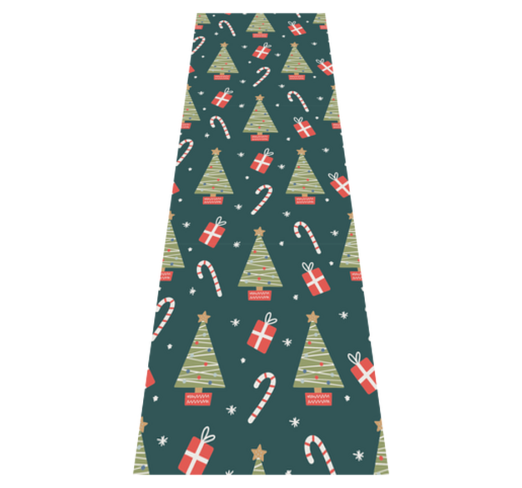 Christmas vinyl rug colorful pattern with trees and gifts - TenStickers