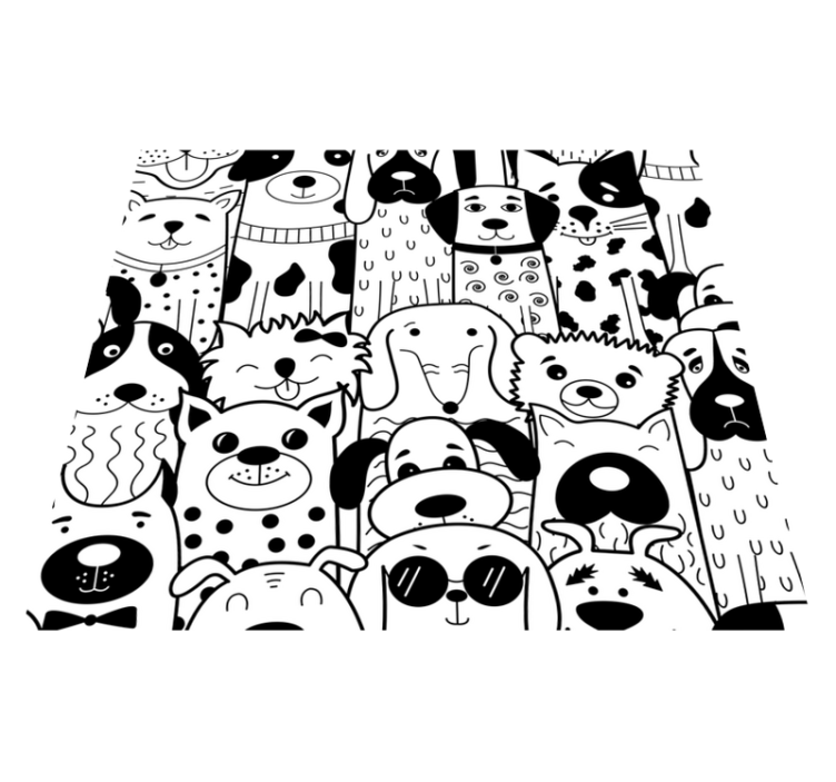 Bedroom vinyl rug with dog pattern - TenStickers