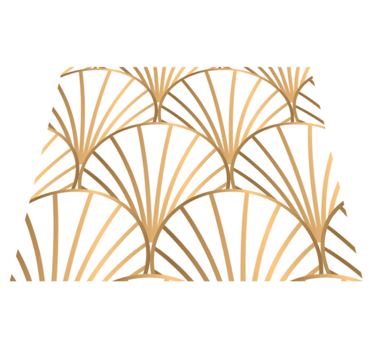 Bedroom vinyl rug in white and gold art deco - TenStickers