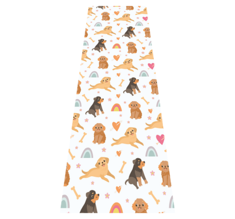 Bedroom vinyl rug with cute dog and rainbow pattern - TenStickers
