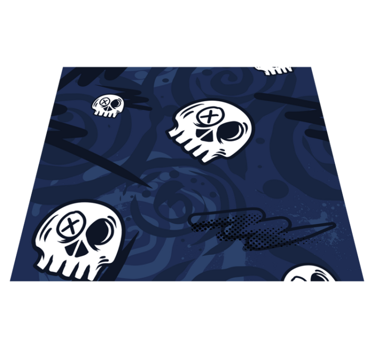 Graffiti skulls bedroom vinyl rug - TenStickers