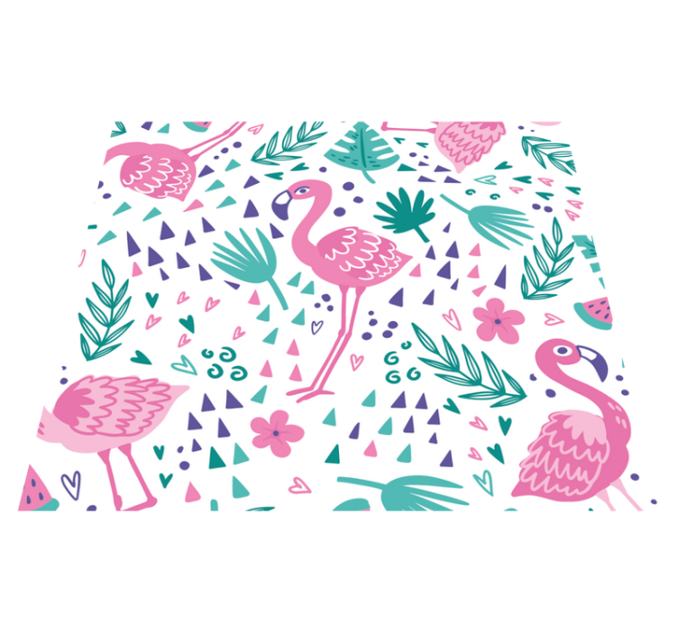 Flamingo pattern bedroom vinyl rug - TenStickers