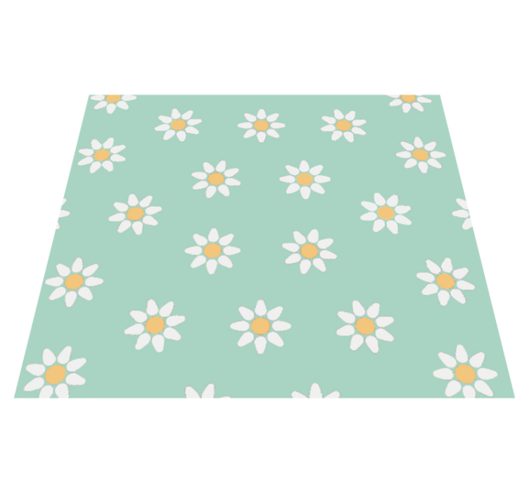 Bedroom vinyl rug with kids daisy design - TenStickers