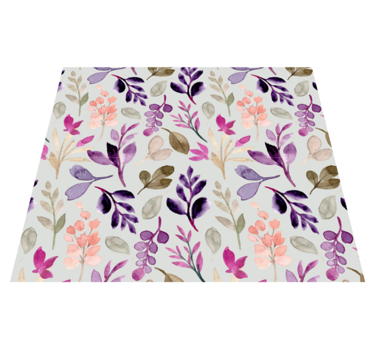 Floral soft colour bedroom vinyl rug - TenStickers