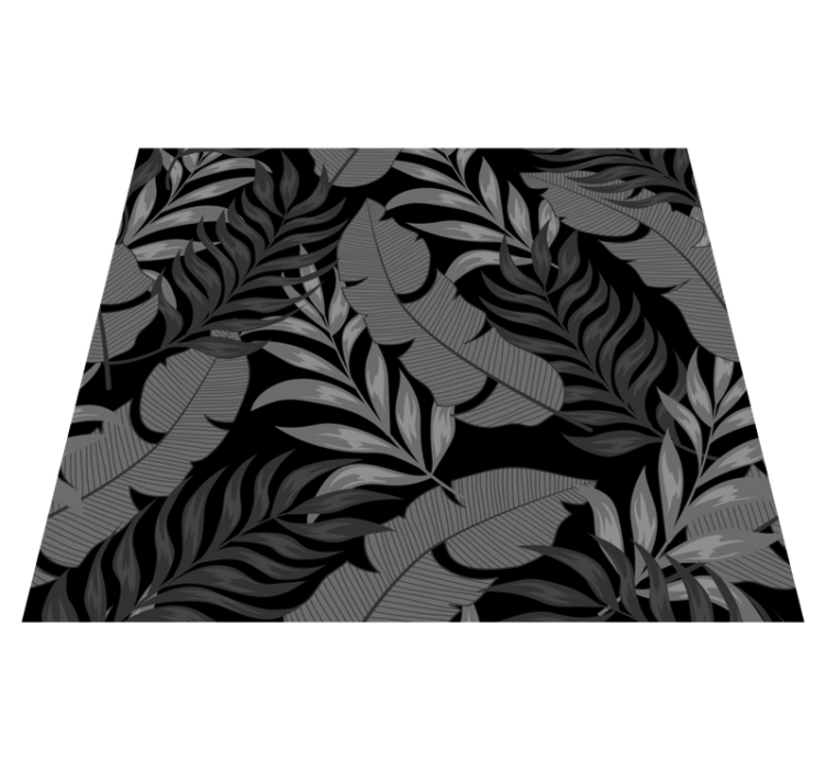 Bedroom vinyl rug with dark jungle leaves design - TenStickers