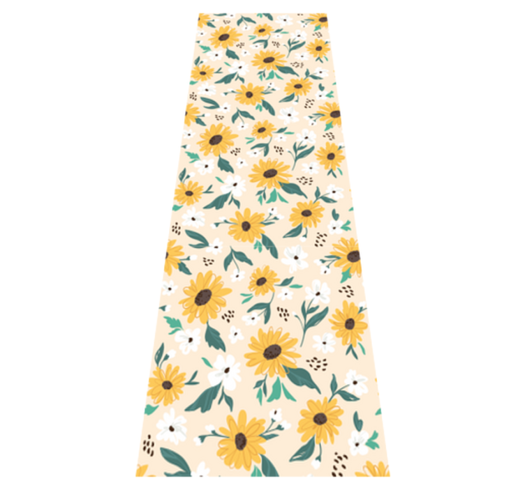 Sunflower beige background bedroom vinyl rug - TenStickers