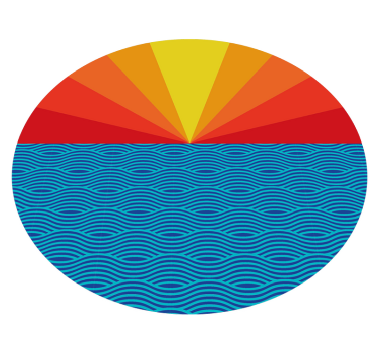 Nature vinyl rug retro sea sunset - TenStickers