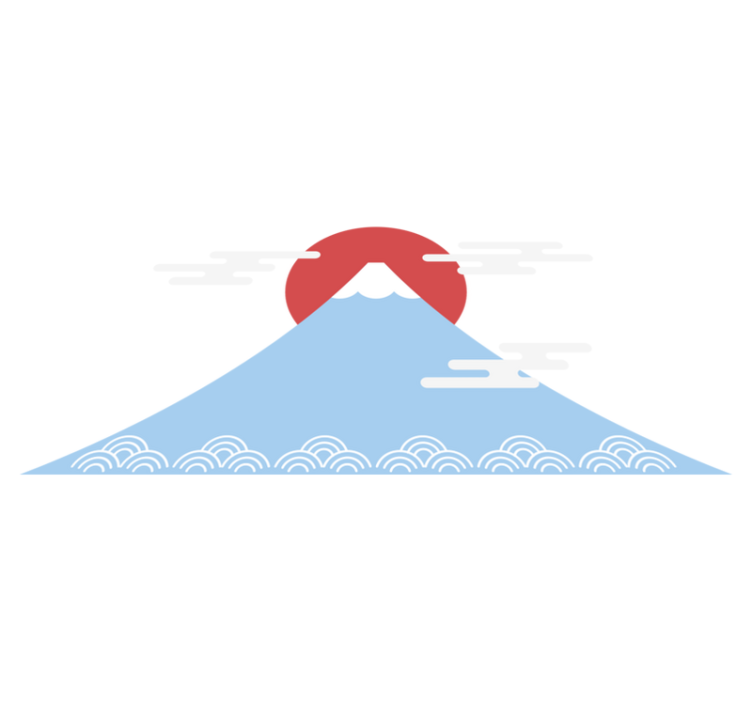 Nature vinyl rug inspired by asian mountain style - TenStickers