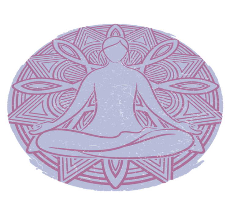 Nature vinyl rug meditative figure mandala - TenStickers