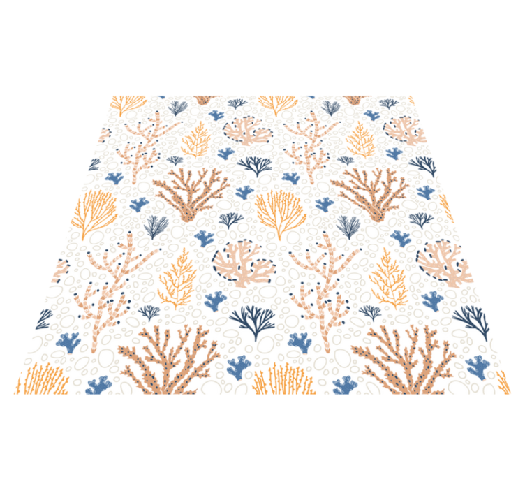 Nature vinyl rug with chic coral design - TenStickers