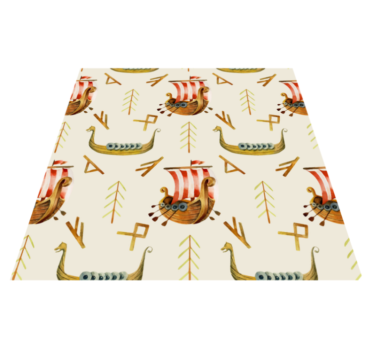Nature vinyl rug viking ship design - TenStickers