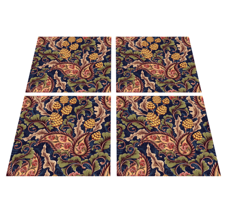 Nature vinyl rug with floral design - TenStickers