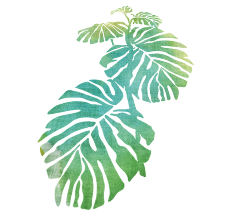 Floral vinyl rug with monstera leaves design - TenStickers