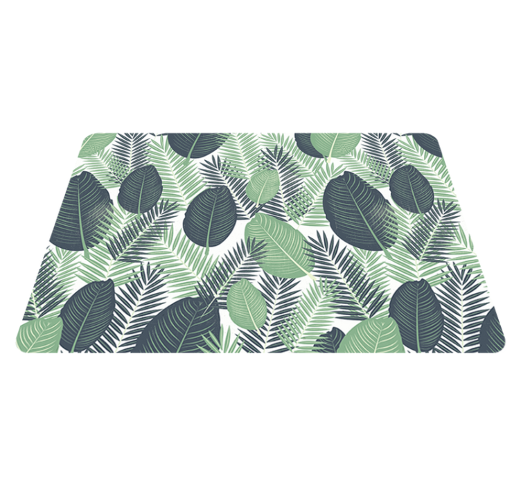 Jungle green foliage floral vinyl rug - TenStickers