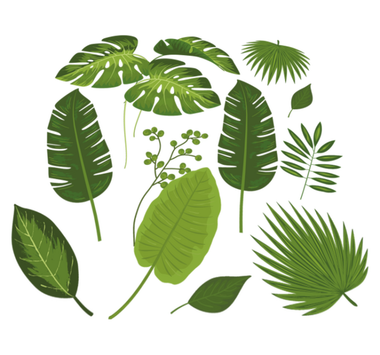 Floral vinyl rug with a variety of leaves - TenStickers