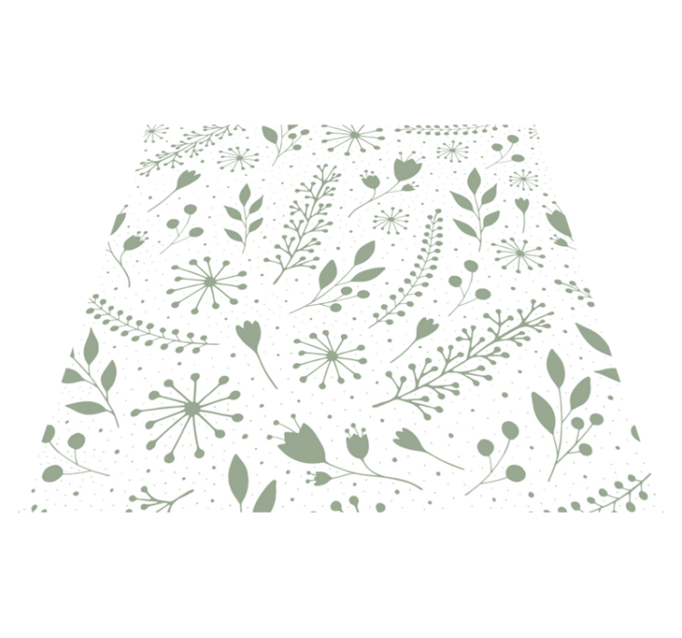 Floral vinyl rug with sweet green leaves and flowers - TenStickers