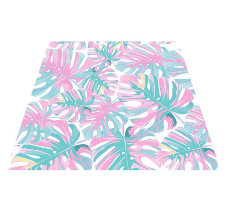 Floral vinyl rug with monstera deliciosa pattern - TenStickers