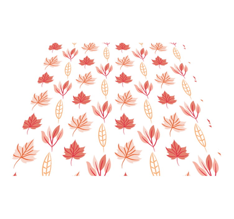Floral vinyl rug with pink autumn leaves patterns - TenStickers