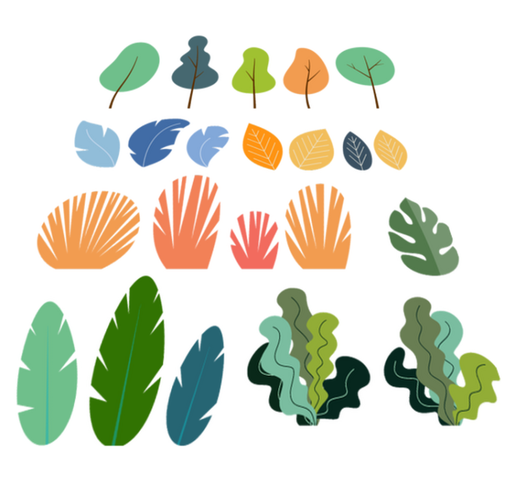 Floral vinyl rug with tropical leaf design - TenStickers