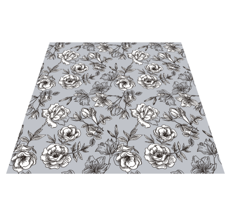 Floral vinyl rug with translucent flowers design - TenStickers