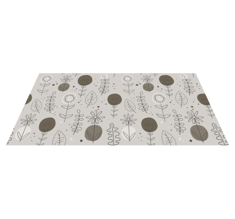 Floral vinyl rug in earthy tones design - TenStickers
