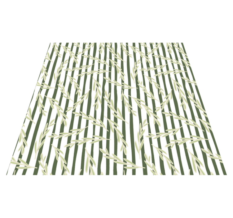 Floral vinyl rug with delicate leaf patterns - TenStickers