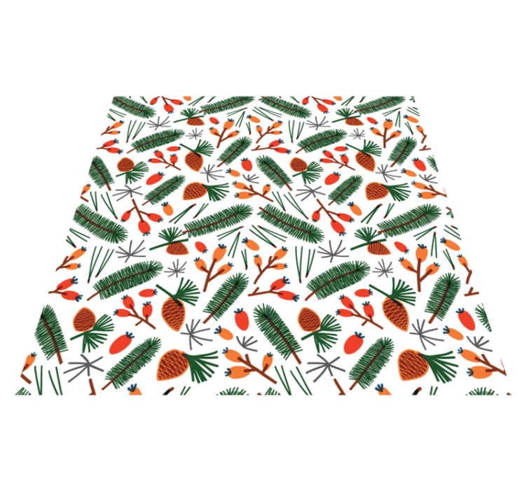 Floral vinyl rug with autumn leaf patterns - TenStickers