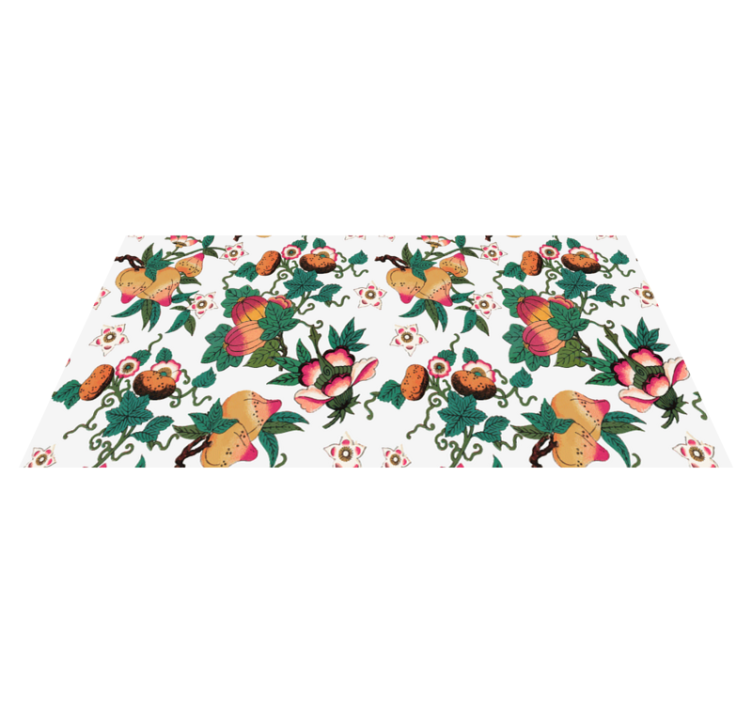 Multicolor floral summer print floral vinyl rug - TenStickers