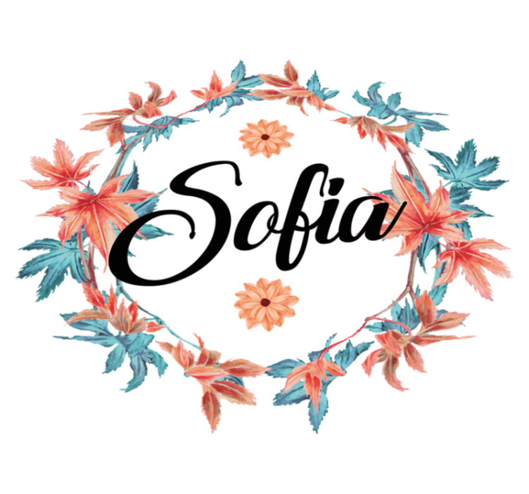 Floral vinyl rug autumn flower crown personalized - TenStickers