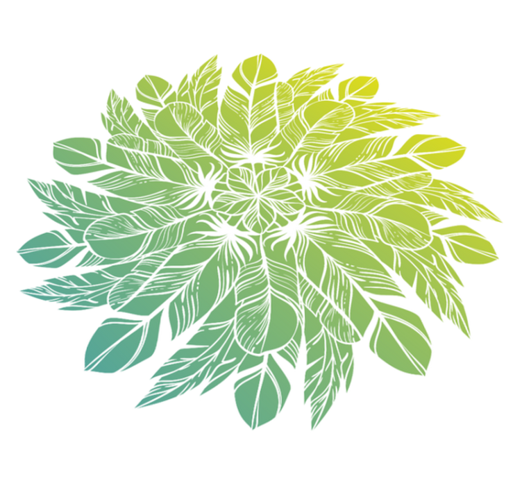 Floral vinyl rug with leafy circular design - TenStickers