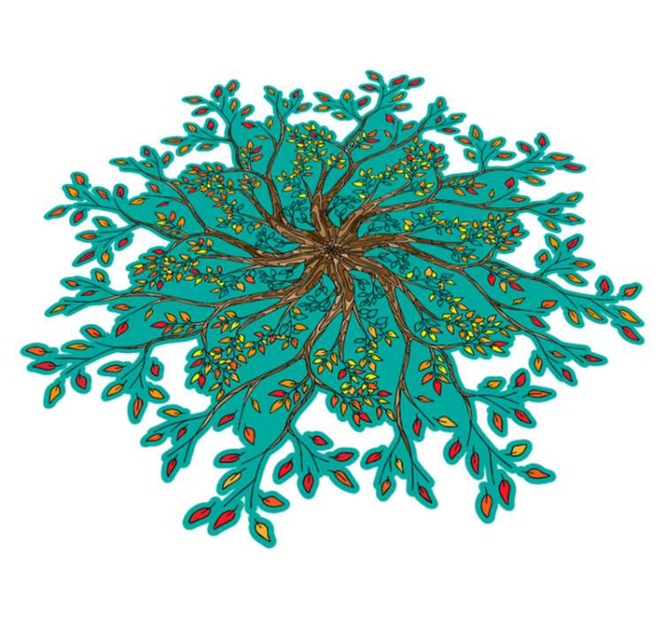 Floral vinyl rug in vibrant tree design - TenStickers