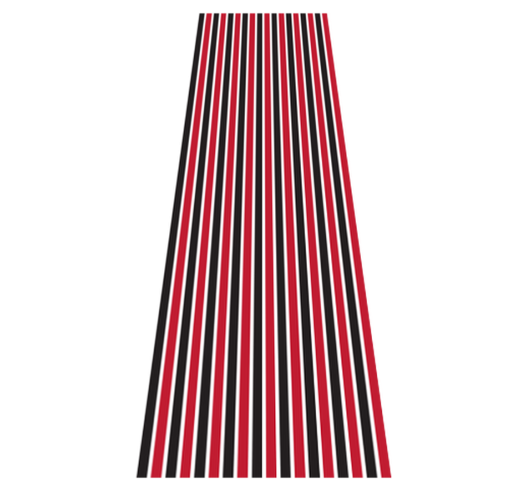 Bedroom vinyl rug in black and red stripes - TenStickers