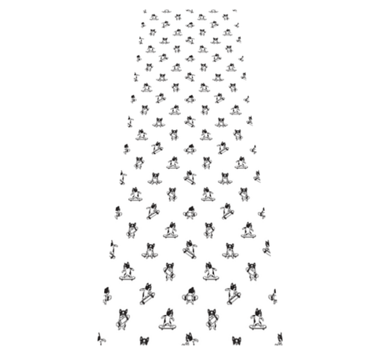 Bedroom vinyl rug with adorable dog on skateboard - TenStickers