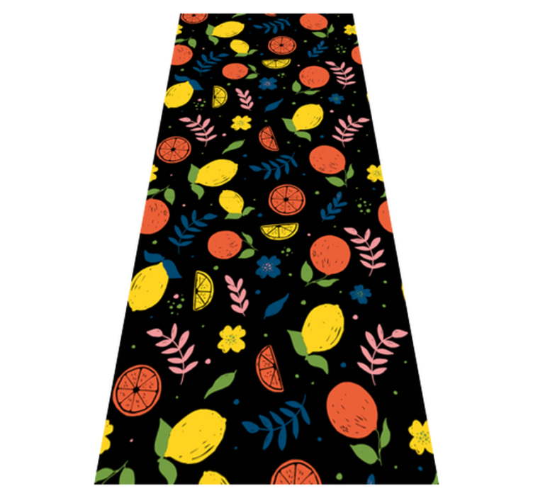 Bedroom vinyl rug with citrus fruits and leaves - TenStickers