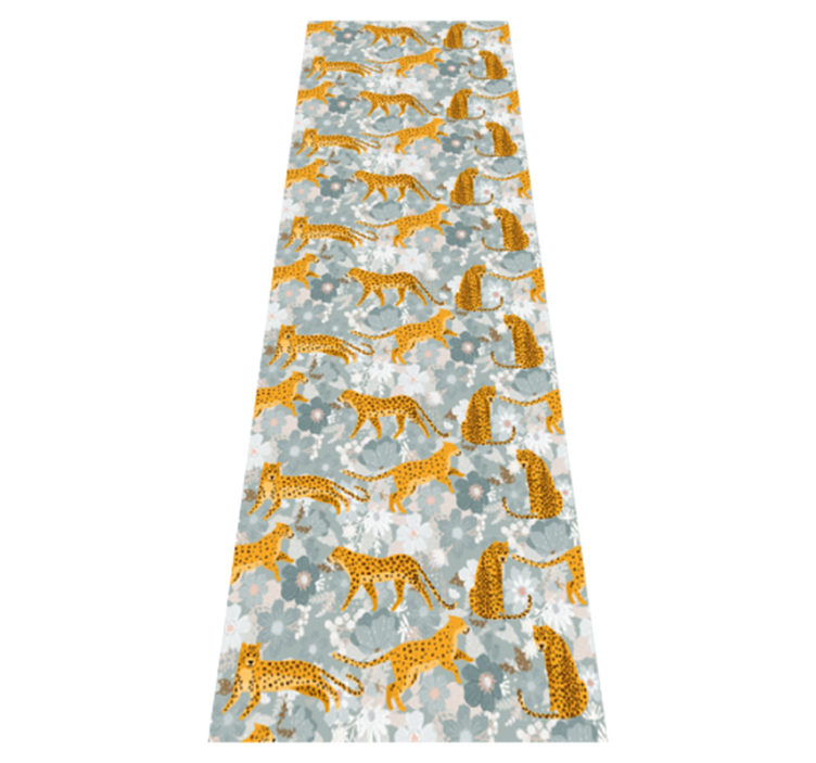 Bedroom vinyl rug with hand drawn exotic animals - TenStickers