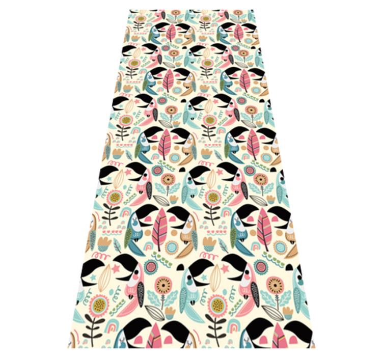 Bedroom vinyl rug in blue nordic pastel leaves - TenStickers