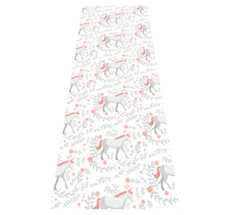 Bedroom vinyl rug with unicorn and leaf pattern - TenStickers