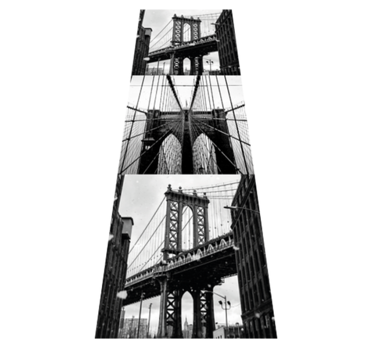 Bedroom vinyl rug brooklyn bridge collage design - TenStickers