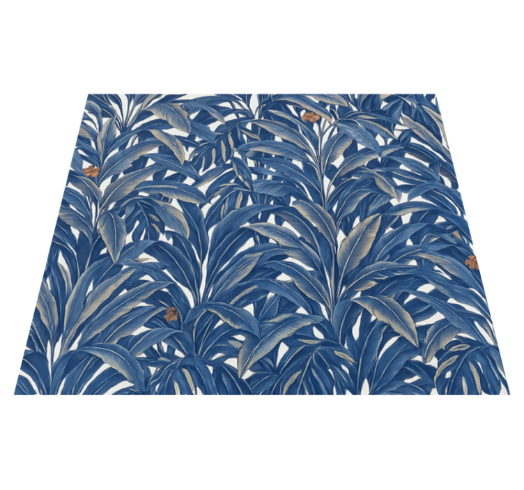 Lush indigo jungle bedroom vinyl rug - TenStickers