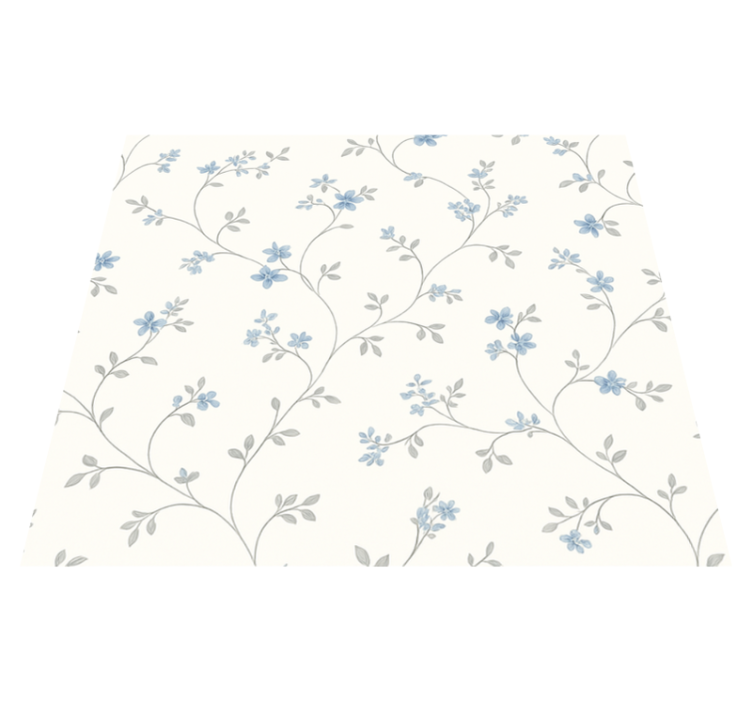 Bedroom vinyl rug classic blue meadow trail - TenStickers