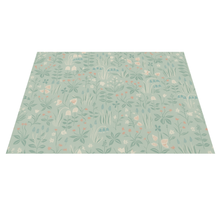 Scandi floral bedroom vinyl rug - TenStickers